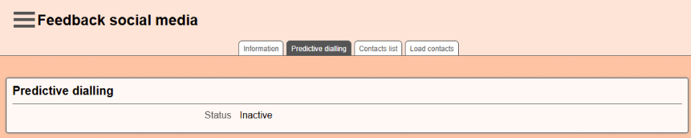 Inactive predictive dialling