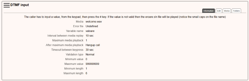 DTMF input