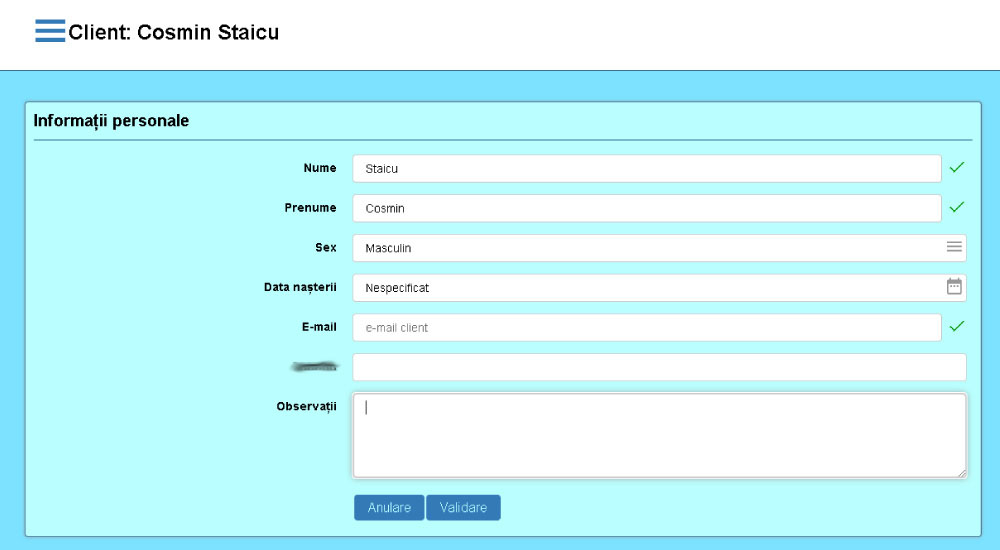 Modificare identitate