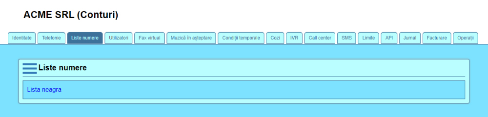 Interfață liste