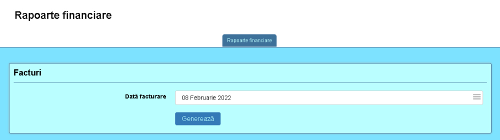 Interfață rapoarte financiare