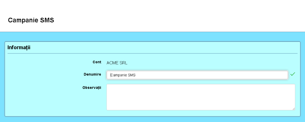 Adaugare / editare campanie